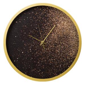 Dekorační nástěnné hodiny v moderním stylu, zdobené zlatými třpytkami