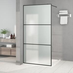 Sprchová zástěna walk-in černá 100 x 195 cm mléčné ESG sklo 152112