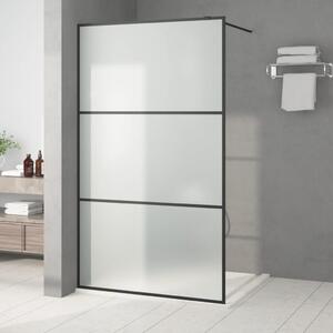 Sprchová zástěna walk-in černá 115 x 195 cm mléčné ESG sklo 152113