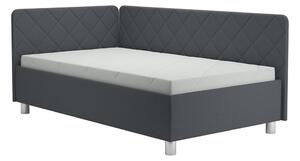Čalouněná válenda s úložným prostorem a matrací EMILE 110x200 cm šedá