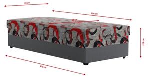 Čalouněná válenda s úložným prostorem ESTEL 90x200 cm šedá