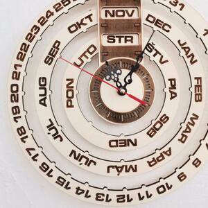 Stylesa Dřevěný kalendář + hodiny ze dřeva gravírované laserem JOGBEL PR0161 topol světlý