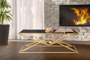 Designový konferenční stolek Malinda 110 cm černý / zlatý