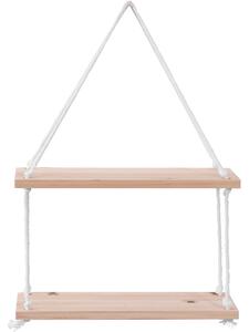 Tutumi - Dřevěná závěsná polička - 2 police - přírodní/bílá - 30x10 cm