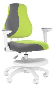 Dětská rostoucí židle Neoseat KINDER WHITE PLUS — látka, šedá / zelená