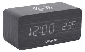 LED budík - hodiny 5933BK Karlsson s nabíjením 15cm