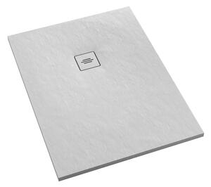 Schedline Protos White Stone obdélníková sprchová vanička + mřížka 80x90 cm bílá 3SP.P1P-8090/B/ST-M1/B/ST