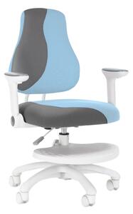 Dětská rostoucí židle Neoseat KINDER WHITE PLUS — látka, šedá / světle modrá