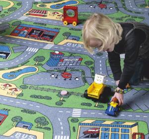 Dětský kusový koberec silnice City life - 95x200 cm