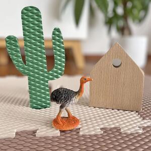 Vylen Pěnové podlahové puzzle Minideckfloor Kaktus Krémový s hnědým kaktusem 340 x 340 mm