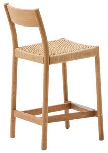 Dubová barová židle Kave Home Yalia s výpletem 65 cm