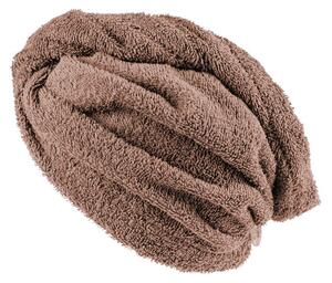 XPOSE® Froté turban na vlasy VERONA - hnědý 30x75 cm