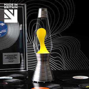 Mathmos Astro Vinyl Platinum, originální lávová lampa, 1x42W, čirá se žlutou lávou, 43cm