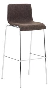 Barová židle Hoover ~ látka, kovové nohy chrom - Hnědá