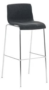 Barová židle Hoover ~ látka, kovové nohy chrom - Tmavě šedá