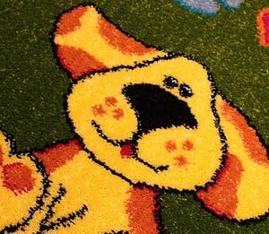 Akcila Dětský kusový kulatý koberec Kolibri Pejsek 11100/130 kruh - půměr 67cm