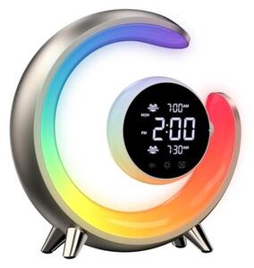 IMMAX 08981LPEACOCK budík s LED nočním světlem RGB a portem USB 20W 400lm 3000K zlatá