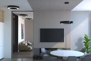Immax 07134L NEO CÉČKO závěsné svítidlo LED D600mm 43W/3150lm 2700-6500K matná černá, dálkové ovládání