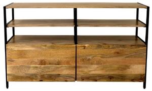 Dřevěný tv stolek s kovovou konstrukcí 130x75x45