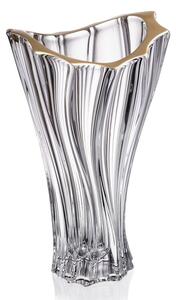 KŘISTÁLOVÁ VÁZA BOHEMIA PLANTICA GOLD RIM 320MM