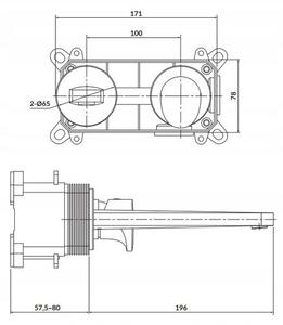 Cersanit Inverto - podomítková umyvadlová baterie, chromová-černá, S951-302