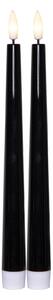 LED svíčka Flamme Candy Black 26 cm – set 2 ks