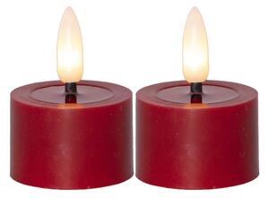 Čajová LED svíčka Flamme Flow Red 4 cm – set 2 ks