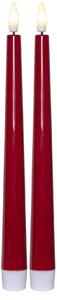 LED svíčka Flamme Candy Red 26 cm – set 2 ks