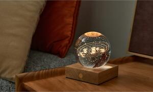 Tmavě hnědá stmívatelná stolní lampa se skleněným stínidlem (výška 12 cm) Amber – Gingko
