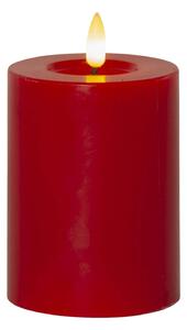 LED svíčka Flamme Flow Pillar Red 12,5 cm