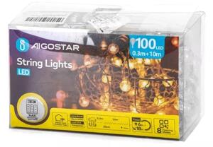 Aigostar - LED Venkovní řetěz 100xLED/3xAA/8 funkcí 10,3 m IP44 teplá bílá