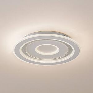 Lindby LED stropní svítidlo Lorvik, Ø 40 cm, bílé, stmívatelné, stmívatelný, Bílá / opál, Obývací pokoj / jídelna, kov, Moderní
