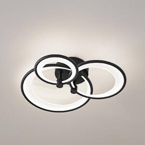 Lindby LED stropní svítidlo Sorma, černé, stmívatelné, stmívatelný, Černá, Obývací pokoj / jídelna, kov, Moderní