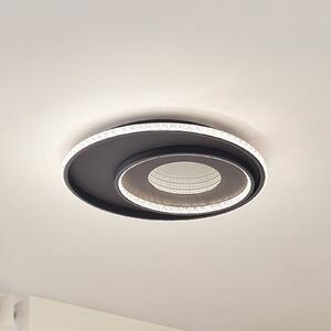 Lindby LED stropní svítidlo Inessa, Ø 51 cm, černé, stmívatelné, stmívatelný, Černá, Obývací pokoj / jídelna, kov, Moderní