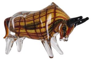 Skleněná socha býka z ručně foukaného skla Murano 30 cm