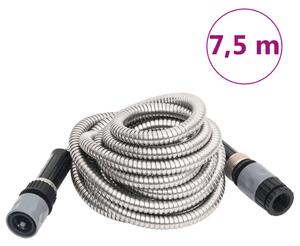 Zahradní hadice s tryskou stříbrná 0,6" 7,5 m nerezová ocel 154510