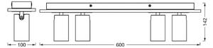 OSRAM stropní bodové světlo MERCURY, bílý, 4 stmívatelné bodovky GU10-LED 927, stmívatelný, Bílá / opál, Obývací pokoj / jídelna, kov, Moderní