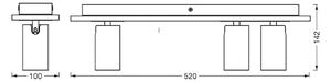OSRAM stropní bodové světlo MERCURY černý 3-bodovka GU10-LED 927 stmívatelné, stmívatelný, Černá, Obývací pokoj / jídelna, kov, Moderní