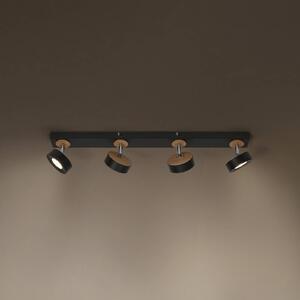 OSRAM LED stropní bodové světlo PLUTO, černý, 4 bodovky, 3 000 K, Černá, Obývací pokoj / jídelna, kov