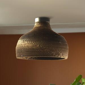 OSRAM Stropní světlo HAT, hnědé, Ø 36 cm, vlnitá lepenka, E27, stmívatelný, Hnědá / rez, Obývací pokoj / jídelna, Papír / lunolit / lunopal