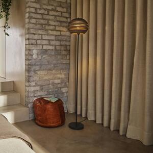 OSRAM Stojací lampa BALL, hnědá, výška 160 cm, vlnitá lepenka, E27, Hnědá / rez, Obývací pokoj / jídelna, Papír / lunolit / lunopal