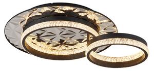 GLOBO 67361C DELLA II stropní svítidlo LED 24W 3073/845lm 3000K černá, křišťálový efekt
