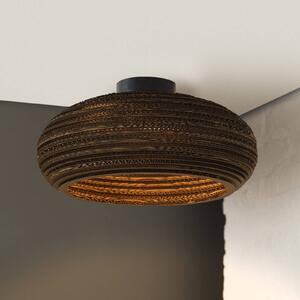 OSRAM Stropní světlo DROP, hnědé, Ø 40 cm, vlnitá lepenka, E27, stmívatelný, Hnědá / rez, Obývací pokoj / jídelna, Papír / lunolit / lunopal
