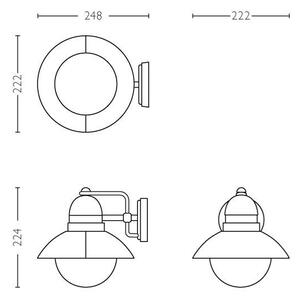 Philips 17237/30/PN Hoverfly nástěnné svítidlo černé 1x E27 IP44