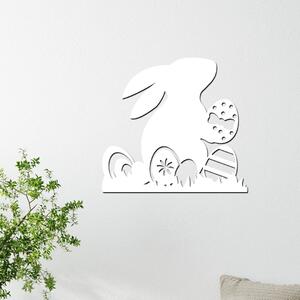 Nástěnná dekorace Velikonoční zajíček Zvolte rozměr šxv (cm): 40x37 | Zvolte barvu dekoru: Bílá
