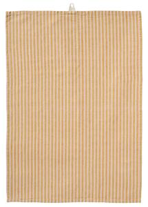 Bavlněná utěrka Linea Mustard / Light pink 50 × 70 cm