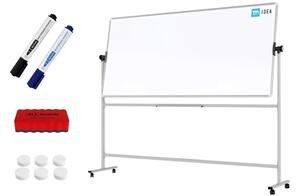 Mobilní tabule TM Idea, oboustranná, otočná, za sucha stíratelná, magnetická, 220x100 cm – řada FLEX, DMB2210
