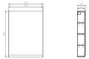 Cersanit - Moduo závěsná skříňka 60cm, bílá, S929-016