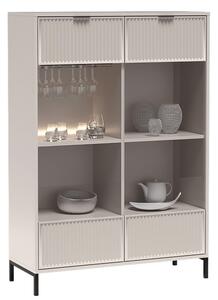 STYLES k | vitrína LS-8 | 105 cm | 3D povrch | s držákem na skleničky | s LED osvětlením | kašmír