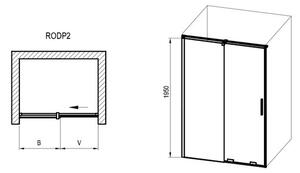 Ravak Roll Sprchové dveře posuvné 100 cm, transparent/černá RODP2-100 X08VA0300Z1